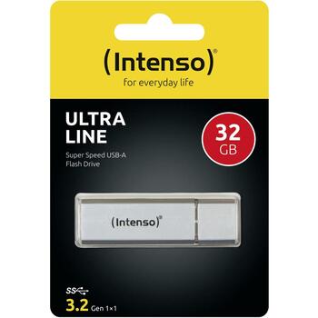 Intenso USB флеш-накопитель 3531490 64 ГБ, USB 3.2 Gen 1, скорость чтения 70 МБ/с, алюминиевый корпус, серебристый цвет (3531490)