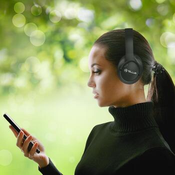 Tellur Vibe Bluetooth наушники TLL511471, 150g, черный, 20-20kHz, 113dB±3dB, 32Ω, ANC, Bluetooth v5.3, 10m, USB-C (TLL511471)
