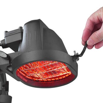 Eurom Parasol Heater 1500 инфракрасный обогреватель для зонта и террасы 1500W IP23 3 лампы halogen до 15m2 чёрный (333329)