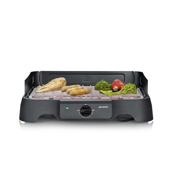 Severin Настольный гриль PG 008593, 2000W, черный, 1 позиция для гриля, регулируемый термостат, нескользящие ножки (PG 008593)