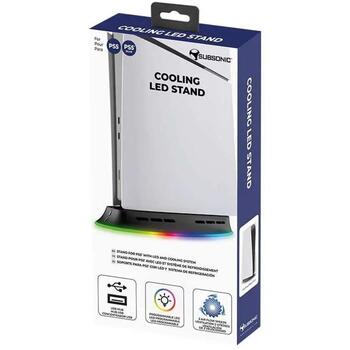 Subsonic Dzesēšanas LED statīvs PS5 un PS5 Slim SA5656, 2 ventilatori, 1 USB ports, RGB LED (SA5656)