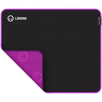Spēļu peļu paliktnis 500×420×3 mm High Speed virsma anti slīdoša gumijas pamatne dubultšūtas malas Main 315 LRG GMP315 Melns violets Lorgar (LRG-GMP315)