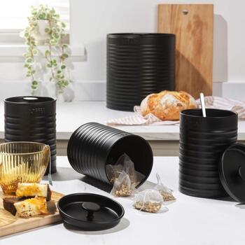 Russell Hobbs Liniera 4-х частный комплект для столешницы RH03270, черный, сталь, 4 отсека, крышки с подъемом (RH03270)