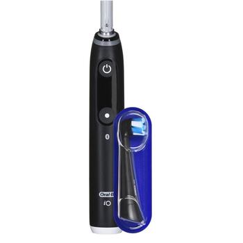 Oral-B elektriskā zobu birste iO6 Black Onyx, 5 režīmi, 1 galviņa, litija jonu akumulators, ceļojuma maciņš, uzlādes bāze, melna (iO6 Black Onyx)