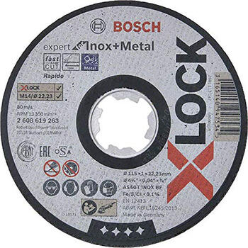 Абразивный диск X-LOCK Expert для нержавеющей стали / металлу 2608619263 BOSCH (2608619263)