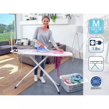 Leifheit Classic M Compact Plus 1072580, 120x38cm, salokāms, regulējams augstums līdz 95cm, dzelzs paliktnis (1072580)