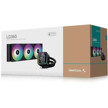 Deepcool šķidruma dzesētājs LD360 R-LD360-BKMSN-G-1, 120x120x25mm, 600-2400 RPM, 72,04 cfm, 3,48 mmH2O, 21 dB, ARGB (R-LD360-BKMSN-G-1)