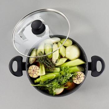 Russell Hobbs Metāla marmora katls RH02809EU7, 24cm, 2.1l, alumīnijs, nepiedegošais, piemērots indukcijai (RH02809EU7)