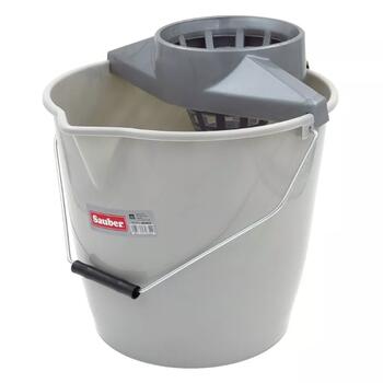 Sauber круглое ведро 12L, 24800804, пластик, нажимная ручка, металлическая ручка (24800804)