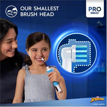 Oral-B elektriskā zobu birste Vitality Pro Spiderman, 1 galviņa, 2 režīmi, taimeris 2 min, litija jonu akumulators, bērniem (Vitality Pro Spiderman)