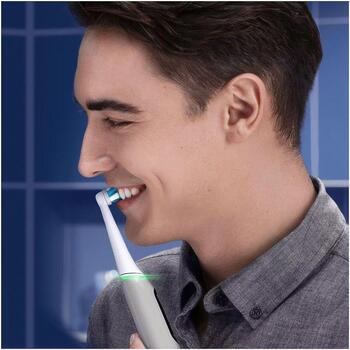 Oral-B elektriskā zobu birste iO6s Grey Opal 445258, 2 galviņas, 5 režīmi, pelēka, uzlādējama, litija jonu akumulators (iO6s Grey Opal)