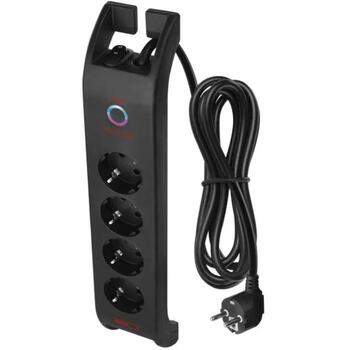 Emos Защита от перенапряжения P54222, 2м, 1800J, 4x2P+PE, 16A, 3680W, EMI/RFI фильтр, защита от детей (P54222)