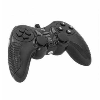 Sbox Spēļu pults GP-2011, 19 taustiņi, 1,56m, USB 2.0, melna, vibrācija, saderīgs ar PS3, Windows 7/8/10, Android TV (GP-2011)