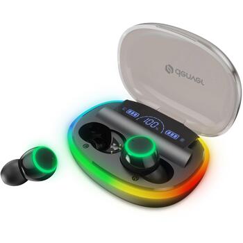 Denver Bezvadu austiņas TWE-55B 111191120550, 20Hz-20kHz, Bluetooth V5.3, 500mAh akumulators, gaismas efekts (111191120550)