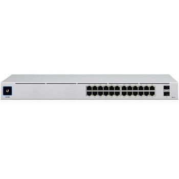 Ubiquiti Коммутатор USW-24-POE, 24xRJ-45, 16xPoE+, 10/100/1000 Mbps, IEEE 802.3af, IEEE 802.3at, управляемый (USW-24-POE)