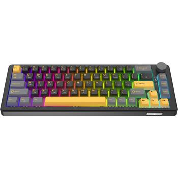 White Shark EXCALIBUR M GK-009151, 67 taustiņu mehāniskā tastatūra, 65%, melna, 4000mAh, Bluetooth, RF 2.4GHz, USB, 1.8m, RGB (EXCALIBUR-M-B-US)