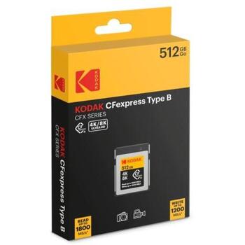Kodak Карта памяти CFexpress Type B EKMCFX512GK, 512GB, 1800MB/s, 1200MB/s (EKMCFX512GK)