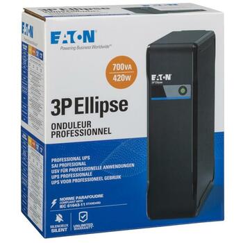 Eaton UPS 3P700D 0.7 кВА, 420 Вт, 4 C14 разъема, 7 Ач, 12 В, 25 дБ, LED дисплей, без комплекта для установки (3P700D)