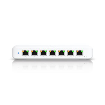 Коммутатор Layer 2 8 портов GbE PoE с 7 × PoE+ выходами и 1 × PoE++ входом RJ45 10 100 1000 Мбит с USW Ultra Белый Ubiquiti (USW-ULTRA)