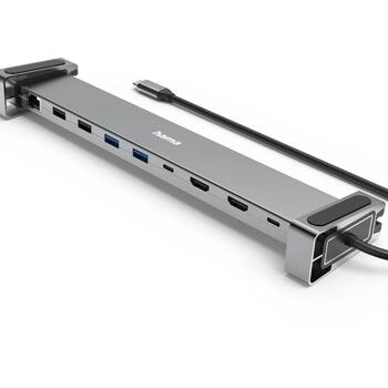 Hama док-станция 00200145, 26.4 см, 6 см, 2.94 см, 100 Вт, 5 Гбит/с, 2xHDMI, 2xUSB-C, 4xUSB-A, RJ-45 (00200145)