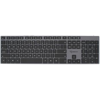 Sbox WK-131/US беспроводная клавиатура, мембранная, 2.4GHz, USB A приемник, 106/107 клавиш, US раскладка, алюминий, 1м кабель (WK-131/US)
