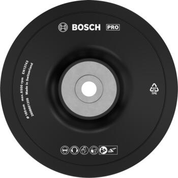 Gumijas slīpšķīvis D 180mm, 1 gab., Lielām leņķa slīpmašīnām ar fiksācijas uzgriezni PRO BACKING PAD, MĪKSTS, 2608601209 BOSCH (2608601209)