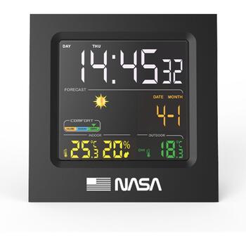 Nasa Метеостанция WS300, 225g, 117x118x58mm, 12/24ч, DD/MM, будильник, беспроводной датчик 10м, функция отложенного будильника (WS300)