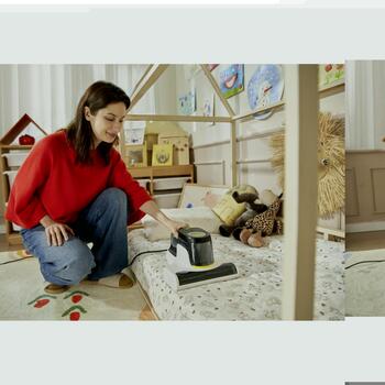 Karcher Пылесос для матрасов VCH 4 UVClean 1.198-412.0, 220-240V, 50-60Hz, 80dB, 500W, 5m, 400ml, UV-C свет, вибрационный валик (1.198-412.0)