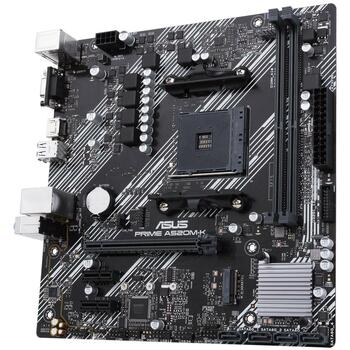 Asus Mātesplate PRIME A520M-K, AM4, DDR4, 64 GB, 1 x M.2, 4 x SATA III, 4 x USB 3.2 Gen 1, 7.1 kanālu audio (PRIMEA520M-K)