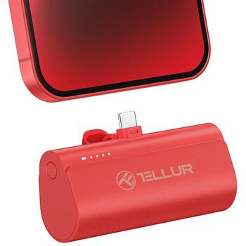 Tellur Power Bank akumulators PD202 TLL158411, 5000mAh, 5V-3A, LED indikators, ātrā uzlāde, Pass-through uzlāde (TLL158411)