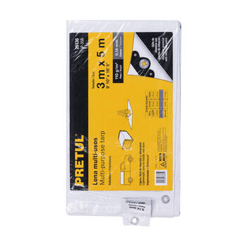 Īpaši izturīgs balts brezents 3х5m, 110g/m2 Pretul® LP-35B TRUPER (LP-35B)