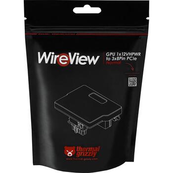 Thermal Grizzly Измеритель энергопотребления GPU WireView TG-WV-P38H1R, 1x12VHPWR на 3x8Pin, OLED-дисплей, черный, алюминий (TG-WV-P38H1R)