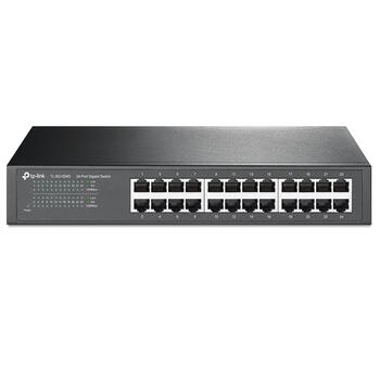 TP-Link TL-SG1024D сетевой коммутатор неуправляемый 24× Gigabit 10/100/1000 Mbps fanless чёрный (TL-SG1024D)