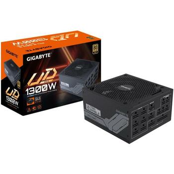 Gigabyte Datora barošanas bloks UD1300GM PG5, 1300W, 100-240V, 50-60Hz, 80 PLUS Gold, pilnībā modulārs dizains, aktīvā dzesēšana (GP-UD1300GMPG5)