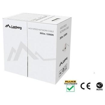 Lanberg кабель UTP Cat.5e LCU5-12CU-0305-Y, 305м, 24AWG, медь, U/UTP, 100МГц, желтый, бухта (LCU5-12CU-0305-Y)