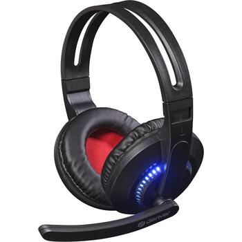 Denver Провода игровая гарнитура GHS-101 123030000030, 1.7m, 3.5mm, USB, несъемный микрофон, пассивное шумоподавление (123030000030)