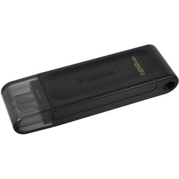 Kingston USB флешка DT70/128GB, 128 ГБ, USB-C, USB 3.2 Gen 1, черный, 1 шт. (DT70/128GB)