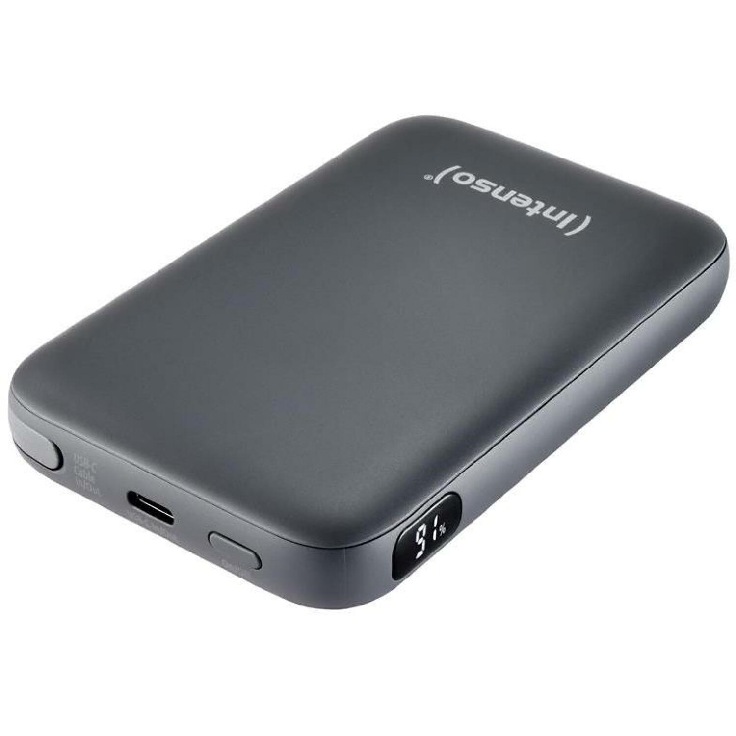 Intenso Power Bank аккумулятор S10000 10000 мАч, 1 Type-C порт, 3 А, 5 В, LCD дисплей, серый (7333034)