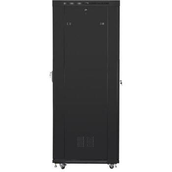 Lanberg Напольный шкаф 19 дюймов FF01-8037-23BL, 800x1000mm, 37U, 800kg, ЖК-дисплей, 4 вентилятора 230V, перфорированная дверь (FF01-8037-23BL)