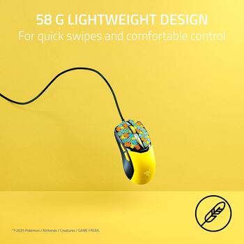 Razer Cobra RZ01-04650400-R3M1 spēļu pele, 8500 dpi, 6 pogas, optiskie slēdži Gen-3, Razer Chroma RGB, Pokémon Edition (RZ01-04650400-R3M1)