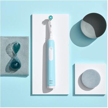 Oral-B электрическая зубная щетка Pro1 Duo Blue Black, 2 насадки, 3 режима, аккумуляторная, для взрослых, синий/черный (Pro1 Duo Blue Black)