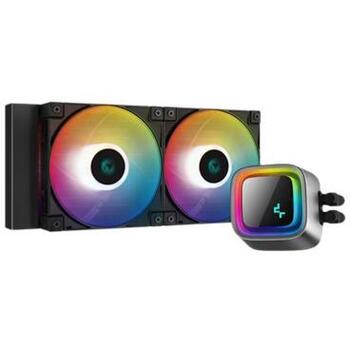 Deepcool CPU šķidruma dzesētājs LS520 A-RGB R-LS520-BKAMNT-G-1, 240 mm, 85,85 cfm, 500-2250 apgr./min, 2 ventilatori (R-LS520-BKAMNT-G-1)