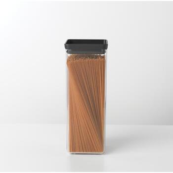 Brabantia контейнер 122408, 2,5л, тёмно-серый, квадратный, силиконовая крышка, можно мыть в посудомоечной машине (122408)