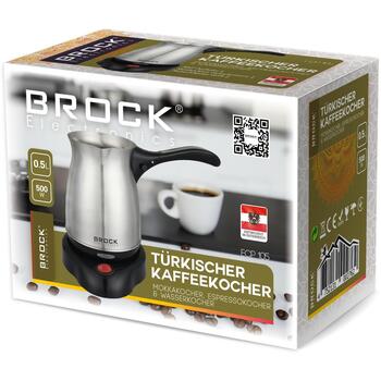 Brock ECP 105 турка для кофе, 0,5 л, нержавеющая сталь, основание 360°, подсветка переключателя (ECP 105)