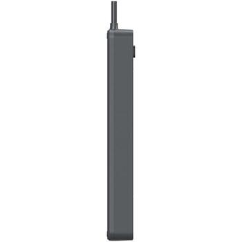 Tracer Удлинитель TRALIS47685, 5м, 4 розетки, 3x USB A, графит, выключатель, заземление (TRALIS47685)