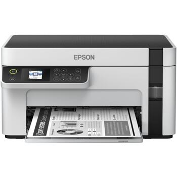 Epson Многофункциональный компактный принтер M2120 C11CJ18402, A4, Ч/Б, Wi-Fi, 15 стр./мин, 1200 x 2400 dpi, Без аккумулятора (C11CJ18402)