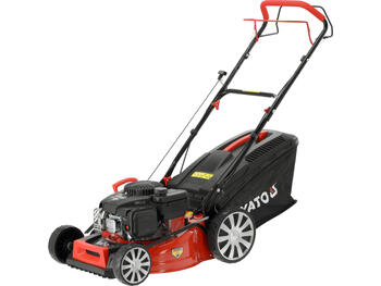 Yato бензиновая самоходная газонокосилка YT-85525, 460 мм, 2.4 кВт, 139 см³, LONCIN LC1P65FE, 62 л, 25-75 мм, 8 ступеней, 4-в-1 (YT-85525)
