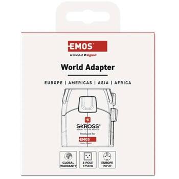 Emos Путевой адаптер P0056N, 250 V~/ 7 A max., 6 типов розеток, 3 типа вилок, белый (P0056N)