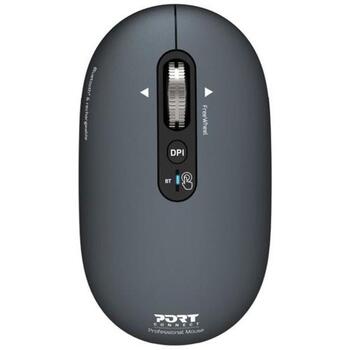 Port Connect PURE MAC 910501, bezvadu optiskā pele, Bluetooth, 1000/1600/2400/3200 DPI, 5 pogas, pelēka (910501)