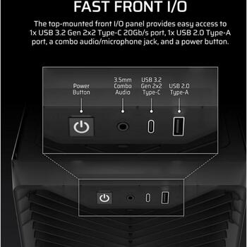 Corsair 3200D RS PC korpuss, Mid-Tower, Smoke, CC-9011336-WW, 7 sloti, 1x3.5